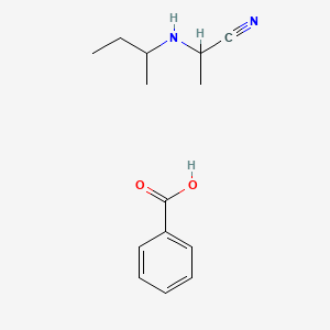 molecular formula C14H20N2O2 B14499072 Benzoic acid;2-(butan-2-ylamino)propanenitrile CAS No. 63315-47-9