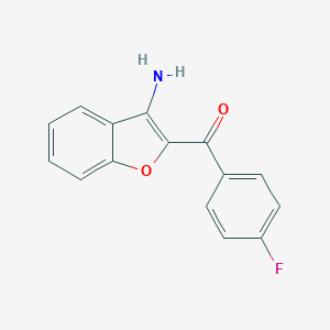 molecular formula C15H10FNO2 B144991 (3-Amino-1-benzofuran-2-yl)(4-fluorophenyl)methanone CAS No. 128170-38-7