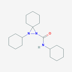 molecular formula C19H33N3O B14499127 N,2-Dicyclohexyl-1,2-diazaspiro[2.5]octane-1-carboxamide CAS No. 64689-08-3