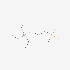 molecular formula C11H28SSiSn B14499153 Trimethyl{2-[(triethylstannyl)sulfanyl]ethyl}silane CAS No. 62924-43-0