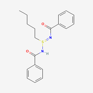 molecular formula C19H22N2O2S B14499236 N-[(E)-Benzamido(pentyl)-lambda~4~-sulfanylidene]benzamide CAS No. 63116-03-0