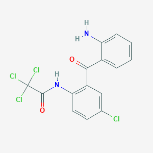 molecular formula C15H10Cl4N2O2 B14499269 N-[2-(2-Aminobenzoyl)-4-chlorophenyl]-2,2,2-trichloroacetamide CAS No. 64820-65-1