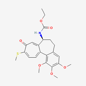 molecular formula C23H27NO6S B14499288 Carbamic acid, (5,6,7,9-tetrahydro-10-(methylthio)-9-oxo-1,2,3-trimethoxybenzo(a)heptalen-7-yl)-, ethyl ester, (S)- CAS No. 63620-51-9