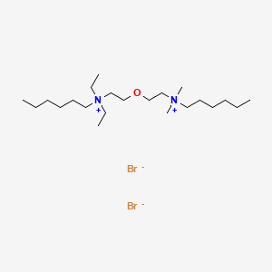 molecular formula C22H50Br2N2O B14499394 Ammonium, N,N-diethyl-N'.N'-dimethyl-N,N'-oxydiethylenebis(hexyl-, dibromide CAS No. 63957-53-9