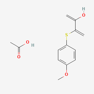 molecular formula C13H16O4S B14499412 Acetic acid;3-(4-methoxyphenyl)sulfanylbuta-1,3-dien-2-ol CAS No. 65174-13-2