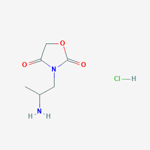 molecular formula C6H11ClN2O3 B1449942 3-(2-Aminopropyl)oxazolidine-2,4-dione hydrochloride CAS No. 1824057-40-0
