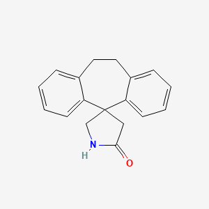 molecular formula C18H17NO B14499498 Spiro(5H-dibenzo(a,d)cycloheptene-5,3'-pyrrolidin)-5'-one, 10,11-dihydro- CAS No. 64036-49-3