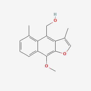 molecular formula C16H16O3 B14499545 Naphtho[2,3-b]furan-4-methanol, 9-methoxy-3,5-dimethyl- CAS No. 65080-22-0