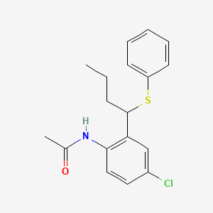 molecular formula C18H20ClNOS B14499606 N-{4-Chloro-2-[1-(phenylsulfanyl)butyl]phenyl}acetamide CAS No. 64872-87-3