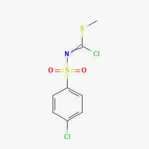 molecular formula C8H7Cl2NO2S2 B14499635 Methyl (4-chlorobenzene-1-sulfonyl)carbonochloridimidothioate CAS No. 63752-85-2