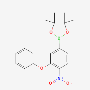 molecular formula C18H20BNO5 B1449976 4,4,5,5-Tetramethyl-2-(4-nitro-3-phenoxyphenyl)-1,3,2-dioxaborolane CAS No. 2088241-95-4