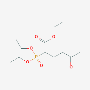 molecular formula C13H25O6P B14499848 Ethyl 2-(diethoxyphosphoryl)-3-methyl-5-oxohexanoate CAS No. 64268-30-0