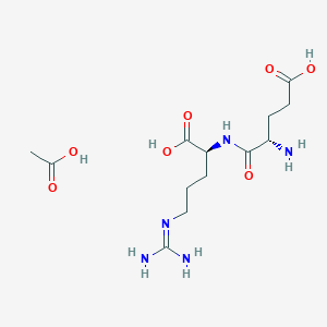 molecular formula C11H21N5O5 B1449993 acetic acid;(4S)-4-amino-5-[[(1S)-1-carboxy-4-(diaminomethylideneamino)butyl]amino]-5-oxopentanoic acid CAS No. 7219-59-2