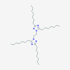 molecular formula C34H64N6 B14499992 1,1'-(Ethane-1,2-diyl)bis(3,5-diheptyl-1H-1,2,4-triazole) CAS No. 63439-02-1