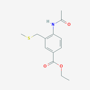 molecular formula C13H17NO3S B14500015 Ethyl 4-acetamido-3-(methylsulfanylmethyl)benzoate CAS No. 65134-92-1