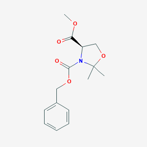 molecular formula C15H19NO5 B145001 3-benzyl 4-methyl(4R)-2,2-dimethyl-1,3-oxazolidine-3,4-dicarboxylate CAS No. 133464-35-4