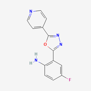 molecular formula C13H9FN4O B1450010 4-Fluoro-2-(5-pyridin-4-YL-1,3,4-oxadiazol-2-YL)aniline CAS No. 915923-46-5