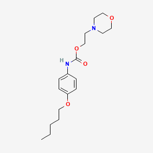 molecular formula C18H28N2O4 B14500130 Carbamic acid, [4-(pentyloxy)phenyl]-, 2-(4-morpholinyl)ethyl ester CAS No. 65374-46-1