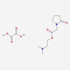 molecular formula C12H20N2O7 B145004 2-(Dimethylamino)ethyl (2-oxo-1-pyrrolidinyl)acetate hydrogen oxalate CAS No. 132382-22-0