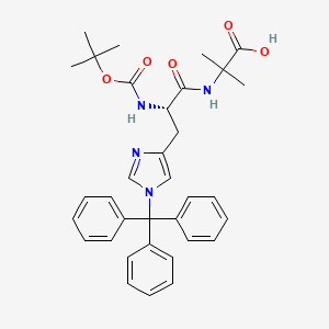 (S)-2-(2-((tert-Butoxycarbonyl)amino)-3-(1-trityl-1H-imidazol-4-yl)propanamido)-2-methylpropanoic acid