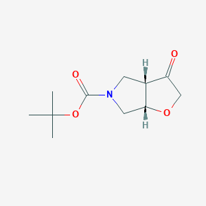 molecular formula C11H17NO4 B1450077 Cis-tert-butyl 3-oxotetrahydro-2H-furo[2,3-c]pyrrole-5(3H)-carboxylate CAS No. 1273562-87-0