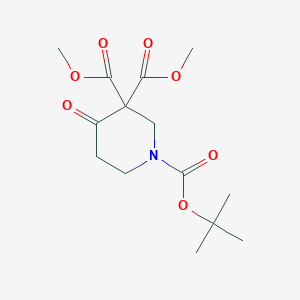 molecular formula C14H21NO7 B1450087 1-tert-butyl 3,3-Dimethyl 4-oxopiperidine-1,3,3-tricarboxylate CAS No. 1334415-35-8