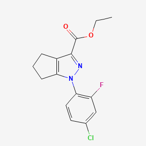 ethyl 1-(4-chloro-2-fluorophenyl)-1H,4H,5H,6H-cyclopenta[c]pyrazole-3-carboxylate
