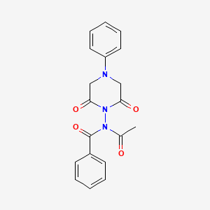 molecular formula C19H17N3O4 B14500951 N-Acetyl-N-(2,6-dioxo-4-phenylpiperazin-1-yl)benzamide CAS No. 63529-82-8