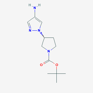 molecular formula C12H20N4O2 B1450121 R-4-氨基-1-(1-Boc-吡咯烷-3-基)-1H-吡唑 CAS No. 1258558-26-7