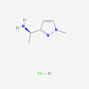 molecular formula C6H12ClN3 B1450123 (R)-1-(1-Methyl-1H-pyrazol-3-yl)ethan-1-amine hydrochloride CAS No. 2134096-81-2