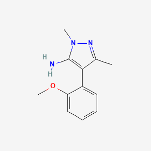 molecular formula C12H15N3O B1450130 4-(2-Methoxyphenyl)-1,3-dimethyl-1H-pyrazol-5-amine CAS No. 1015845-78-9