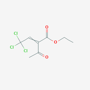 molecular formula C8H9Cl3O3 B14501395 Ethyl 2-acetyl-4,4,4-trichlorobut-2-enoate CAS No. 63093-78-7