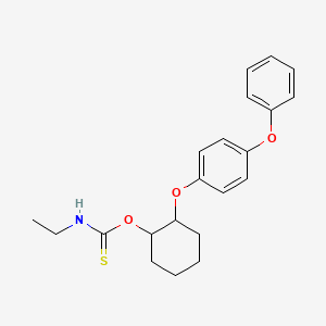 molecular formula C21H25NO3S B14501449 O-[2-(4-Phenoxyphenoxy)cyclohexyl] ethylcarbamothioate CAS No. 63066-84-2