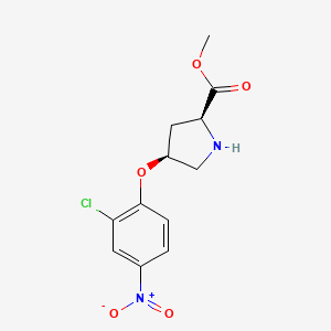 molecular formula C12H13ClN2O5 B1450151 Methyl (2S,4S)-4-(2-chloro-4-nitrophenoxy)-2-pyrrolidinecarboxylate CAS No. 1217687-34-7