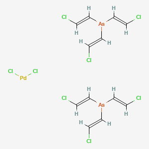 molecular formula C12H12As2Cl8Pd B14501525 Bis(tri-(beta-chlorovinyl)arsine)palladous chloride CAS No. 64047-29-6