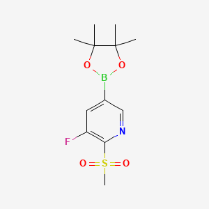 molecular formula C12H17BFNO4S B1450157 3-氟-2-(甲磺酰基)-5-(4,4,5,5-四甲基-1,3,2-二氧杂硼环-2-基)吡啶 CAS No. 1351997-55-1