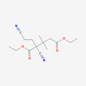 molecular formula C15H22N2O4 B14501589 Diethyl 2-cyano-2-(2-cyanoethyl)-3,3-dimethylpentanedioate CAS No. 62934-87-6