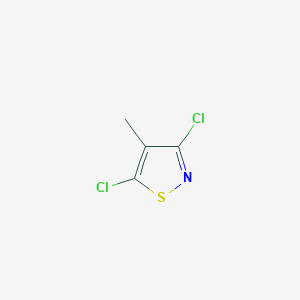 molecular formula C4H3Cl2NS B14501592 3,5-Dichloro-4-methyl-1,2-thiazole CAS No. 64120-24-7