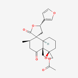 molecular formula C22H26O7 B14501739 19-Acetylgnaphalin(terpene) CAS No. 64756-04-3