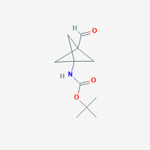 molecular formula C11H17NO3 B1450177 叔丁基(3-甲酰基双环[1.1.1]戊烷-1-基)氨基甲酸酯 CAS No. 1638771-06-8