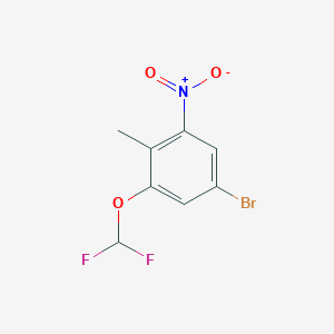 molecular formula C8H6BrF2NO3 B1450179 4-Bromo-2-difluoromethoxy-6-nitrotoluene CAS No. 1805592-53-3