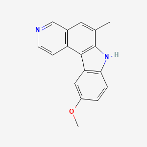 molecular formula C17H14N2O B14501863 10-Methoxy-6-methyl-7H-pyrido[3,4-c]carbazole CAS No. 63081-07-2