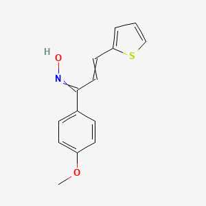 molecular formula C14H13NO2S B14501869 N-[1-(4-Methoxyphenyl)-3-(thiophen-2-yl)prop-2-en-1-ylidene]hydroxylamine CAS No. 63515-60-6
