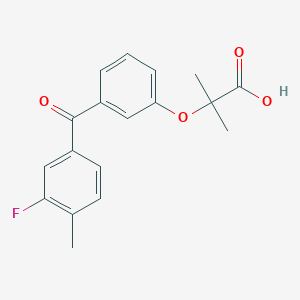 molecular formula C18H17FO4 B14501926 2-[3-(3-Fluoro-4-methylbenzoyl)phenoxy]-2-methylpropanoic acid CAS No. 62809-91-0