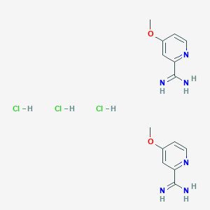molecular formula C14H21Cl3N6O2 B1450200 4-甲氧基吡啶并咪唑酰胺倍半盐酸盐 CAS No. 2097864-95-2