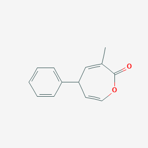 molecular formula C13H12O2 B14502022 3-Methyl-5-phenyloxepin-2(5H)-one CAS No. 62856-59-1