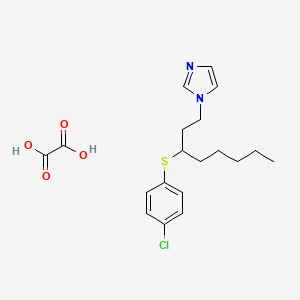 molecular formula C19H25ClN2O4S B14502059 1-[3-(4-Chlorophenyl)sulfanyloctyl]imidazole;oxalic acid CAS No. 64765-04-4