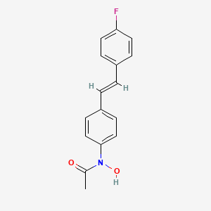 molecular formula C16H14FNO2 B14502172 trans-N-(p-(p-Fluorostyryl)phenyl)acetohydroxamic acid CAS No. 63407-56-7
