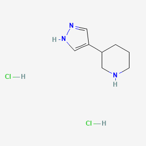 molecular formula C8H15Cl2N3 B1450230 3-(1H-pyrazol-4-yl)piperidine dihydrochloride CAS No. 2095410-90-3