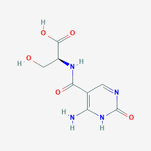 molecular formula C8H10N4O5 B14502337 N-(6-Amino-2-oxo-1,2-dihydropyrimidine-5-carbonyl)-L-serine CAS No. 64623-46-7